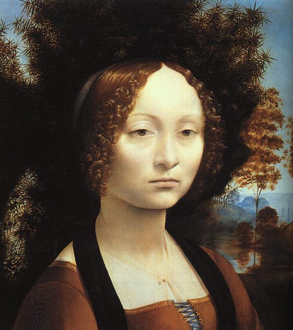  Leonardo  Da Vinci Portrait of Ginerva de'Benci China oil painting art